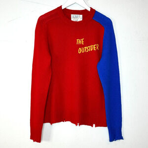 Sandrine Rose The Outsider Oversized L/S Cashmere Blend Sweater Distressed S NWT